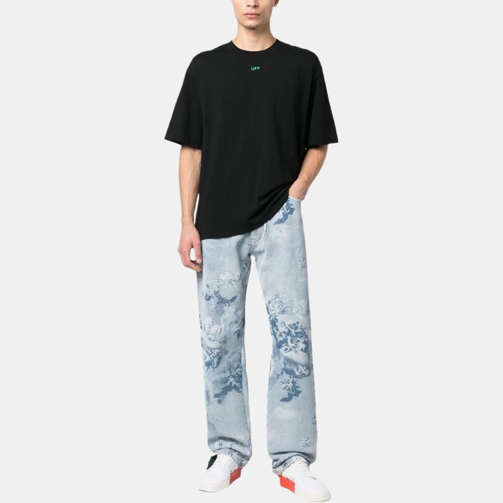 OFF WHITE Skate All Over Graphic Denim Straight Leg Jeans OMYA138S23DEN0034000