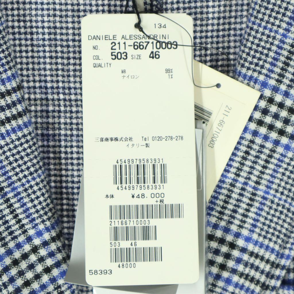 unused GREY DANIELE ALESSANDRINI Check Pattern Long sleeve tailored jacket Men's Used