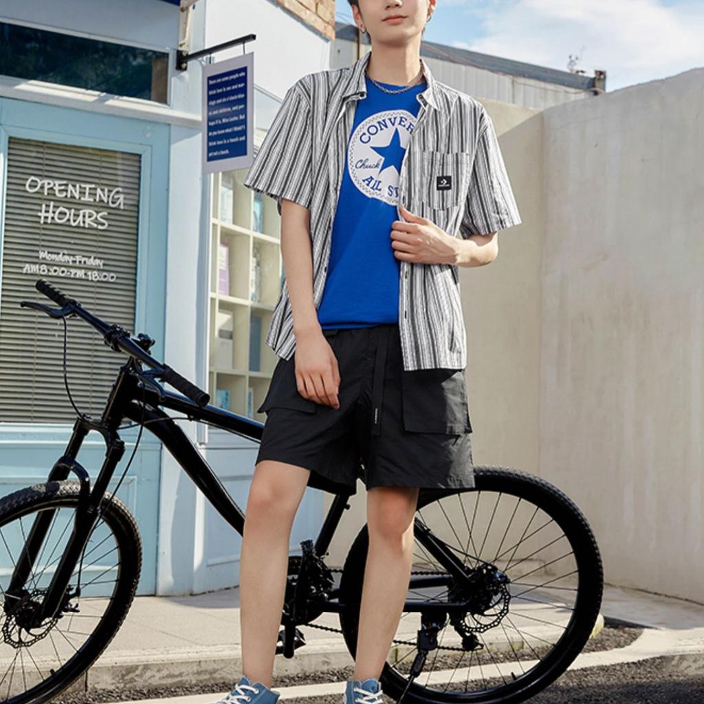 Men's Converse T-Shirts Unisex Blue Crew Neck Moderate Straight Fit