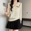 Age-Reducing Bow Doll Collar Long-Sleeved Sweater Women'S Cute Autumn And Winter Mm Temperament Thin Knitted Sweater