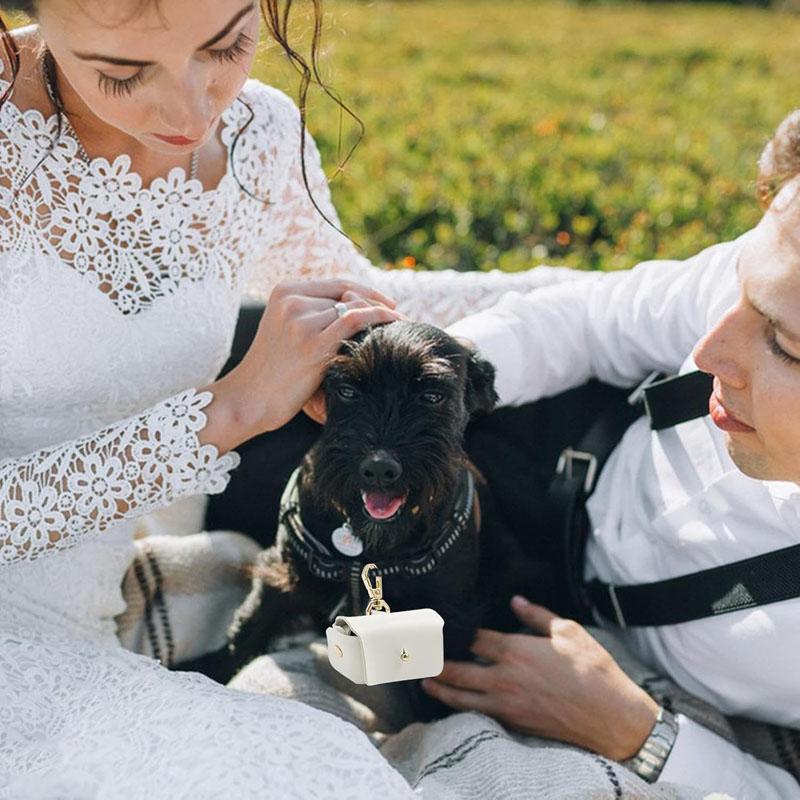 1Pc Mini Wedding Leather Ring Box For Proposing Dog Collar Pendant Ring Box Engagement Wedding Ring Storage Box