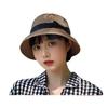 Sun hat that covers the face, small bucket hat, beach fisherman hat, women's straw hat, straw-braided small brim, sun protection, summer fashion