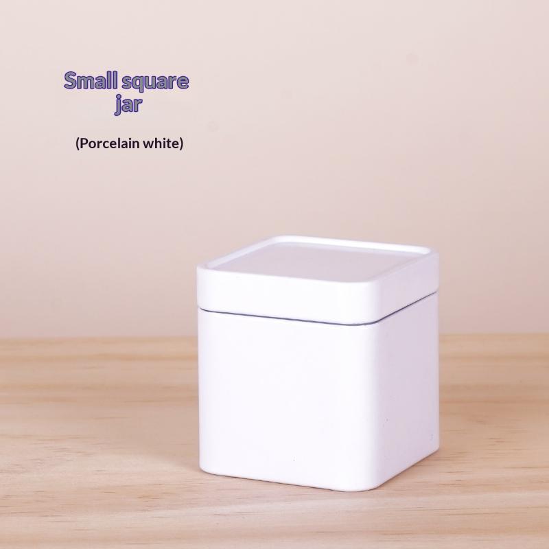 Mini Square Tin Sealed Tea Caddy Airtight Small Storage Jar for Coffee Beans Spices Home Kitchen Countertop Use