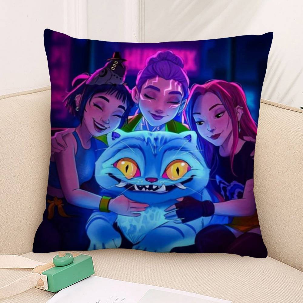 K-kpop D-Demon H-Hunters Pillow Case Plush Fabric Soft  Pillowcase Double Sided Print Cushion Cover Household Gifts