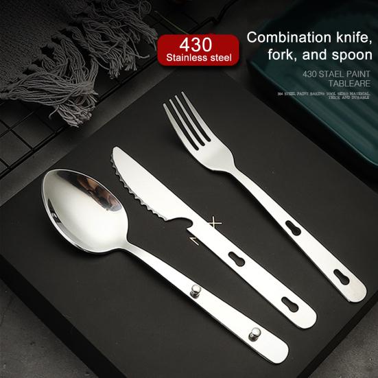 Zestaw Nóż Widelec Łyżka Stal Nierdzewna Zastawa Stołowa Łatwy do Czyszczenia Polerowany na Lustro Sztućce na Kemping Jadalnia Użytek Kuchenny Sztućce Przybory