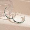 Blue Stone Geometric Round Silver Needle Earrings Fashion Personalized Earrings