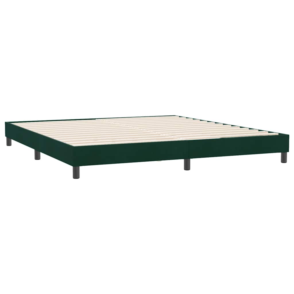 Box Spring Bed without Mattress Dark Green 180 x 220 cm Velvet