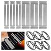 Guitar Fret Polishing Guard Kit–6 Stainless Steel Fingerboard Protectors (3Large&Small)+12 Rubber Bands for Luthier Tool