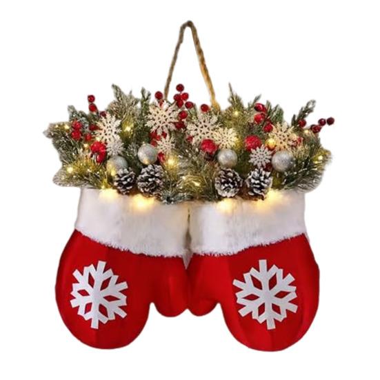 Christmas Decoration LED Light Decor Wall Mounted Christmas Gloves Festive Atmosphere Party Holiday Pendant