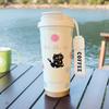 550ml Cute Insulated Water Bottle with Straw Cartoon Animal Vacuum Insulated Flask Double-Layer Insulated Cup for Fitness Sports