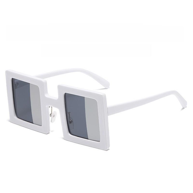 Stylish Square Glasses With Pc Frame And Silver Colored Lenses For Fashionable Streetwear And Events