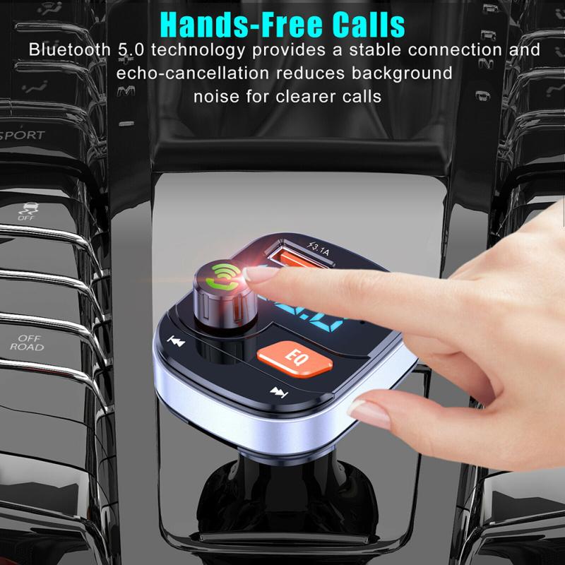 Wireless Bluetooth-compatible 5.0 Fm Transmitter Dual Usb Chargers Hands-free Radio Adapter Receiver