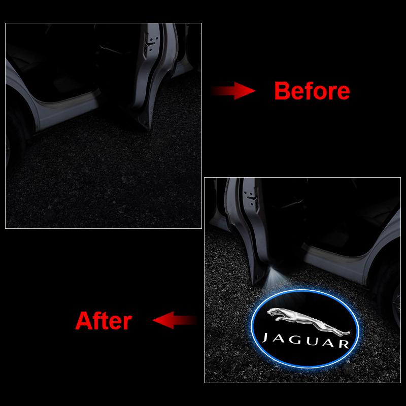 Luce di Benvenuto LED per Portiera Proiettore Logo Auto Styling Emblema Auto Per Jaguar XF XE XJ XJ8 X351 F Pace X Type F Type Collana Tijera Vestiti Portachiavi
