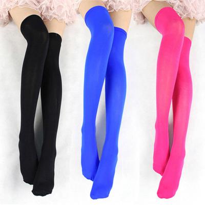 Lange Stiefelstrümpfe, atmungsaktiv, schlankmachend, Samt, Bonbonfarben, Damen-Overknee-Socken für den Alltag
