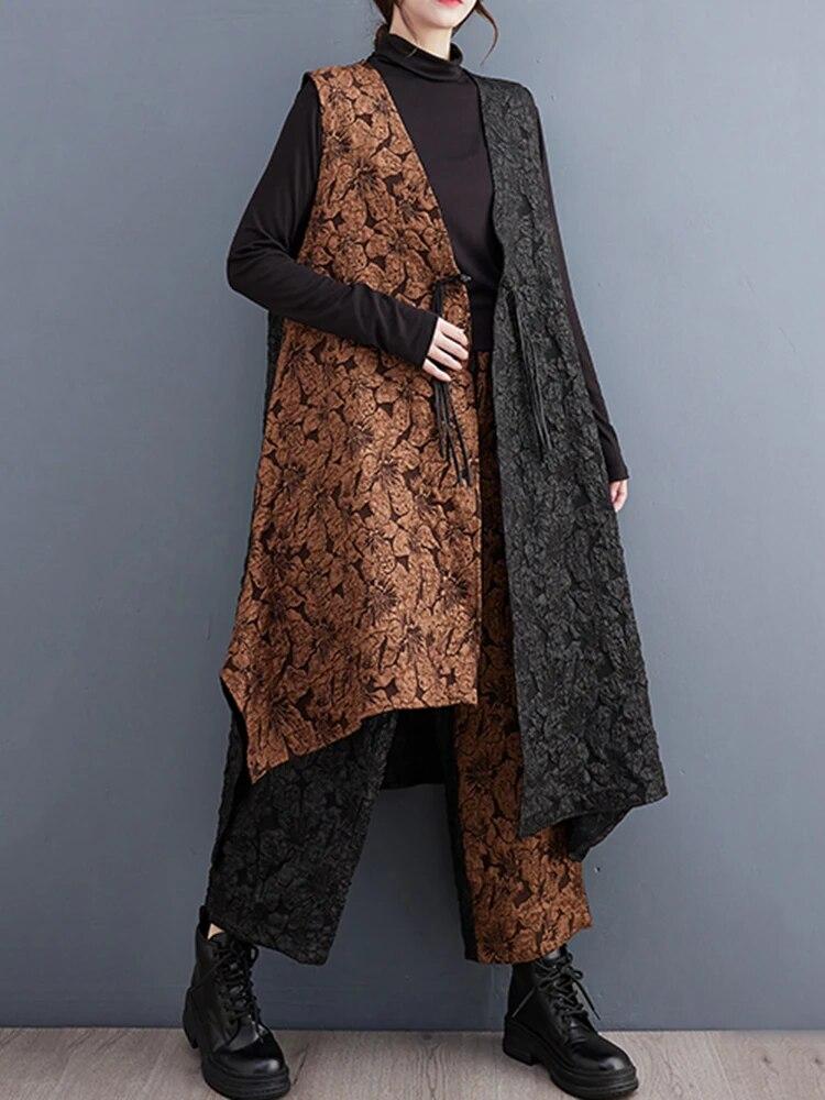 XITAO Винтажный комплект из двух предметов с цветочным принтом — фото 4