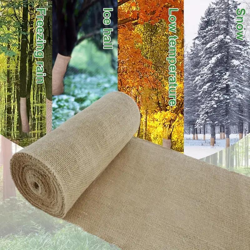 1pc Garden Jute Wrap Durable Jute Fabric Wrap Waterproof Bark Protector For Winter Tree Trunks Plants Gardening Accessories