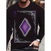 Spring Autumn Fashion Comfortable Loose Soft Casual Versatile Round Neck Long Sleeve T-shirt Creative Fun Animal Geometry 3D Printed Men's T-shirt