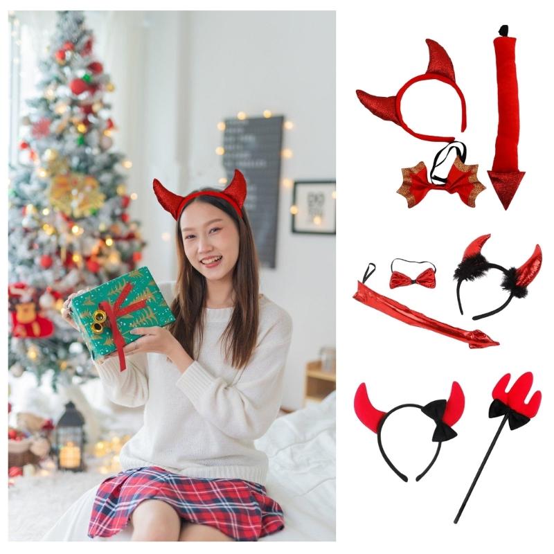 Animal Devil Headbands Unique Pattern Headdress Bull Headpiece Children Headwear for Costume Occasion