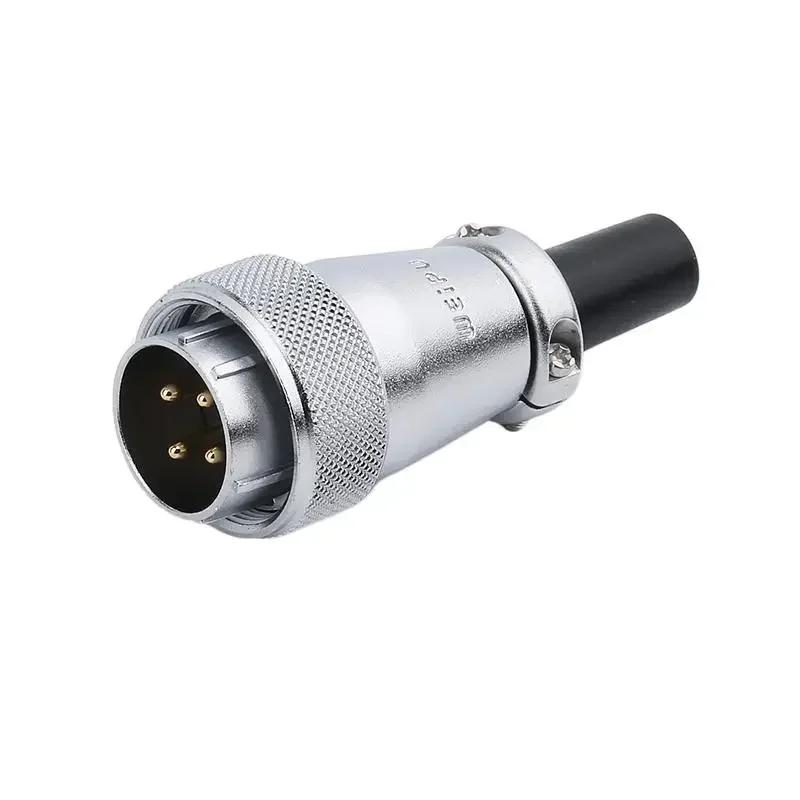 WEIPU WS24 TQ+ZQ WS24 Metal IP65 Waterproof Electrical Wire Cable Connector M24 2 3 4 9 10 12 19 Pin Industrial Outdoor Adapter