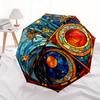 Stained Window Panel: Celestial DreamsUmbrella, Portable 3-Fold Compact Umbrella for Men & Women Gift