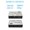 Original  Factory 8K Hdmi Switch 3X1 DP Hdmi Kvm Switch Hdmi 2.1 Switch 8K Bi-Directional Splitter 2 In 1 for 8K TV