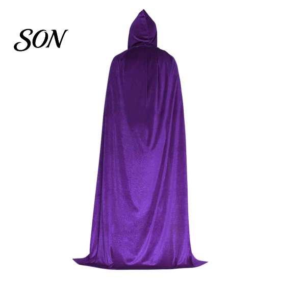 Atmospheric Dark Style Outerwear Unisex Adults Hooded Cloak, Velvet Vampire Wizard Cape, Renaissance Soft Cape for Cosplay Medieval Halloween Costume