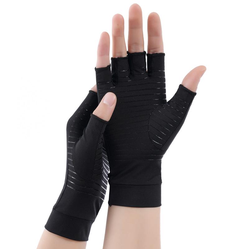 

Men s Half-Finger Copper Fiber Non-Slip Sports Gloves for Cycling and Rehabilitation L