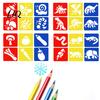 Easy Hold Paint Template 6 Pcs Painting Stencils, 5.5x5.9 Inch Washable Reusable DIY Multi-pattern Stencil Set Art Stencils for Wood Paper Fabric,