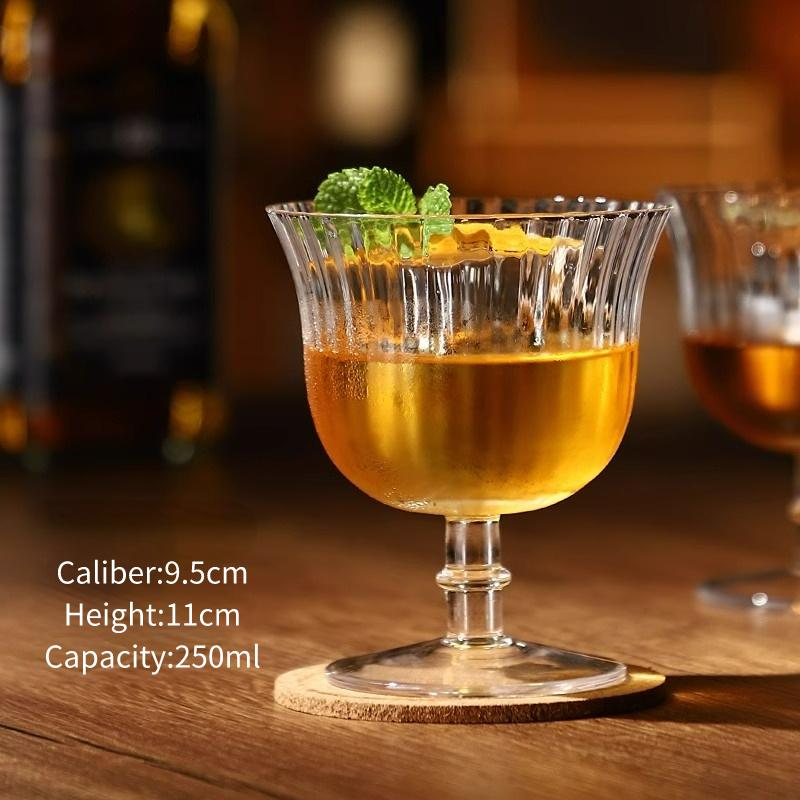 Vertical Striped Glass Cup Creative Cocktail Glasses Cups Wavy Martini Cups Drink Special Glasses Cup Bar Kitchen Accessories 250ml