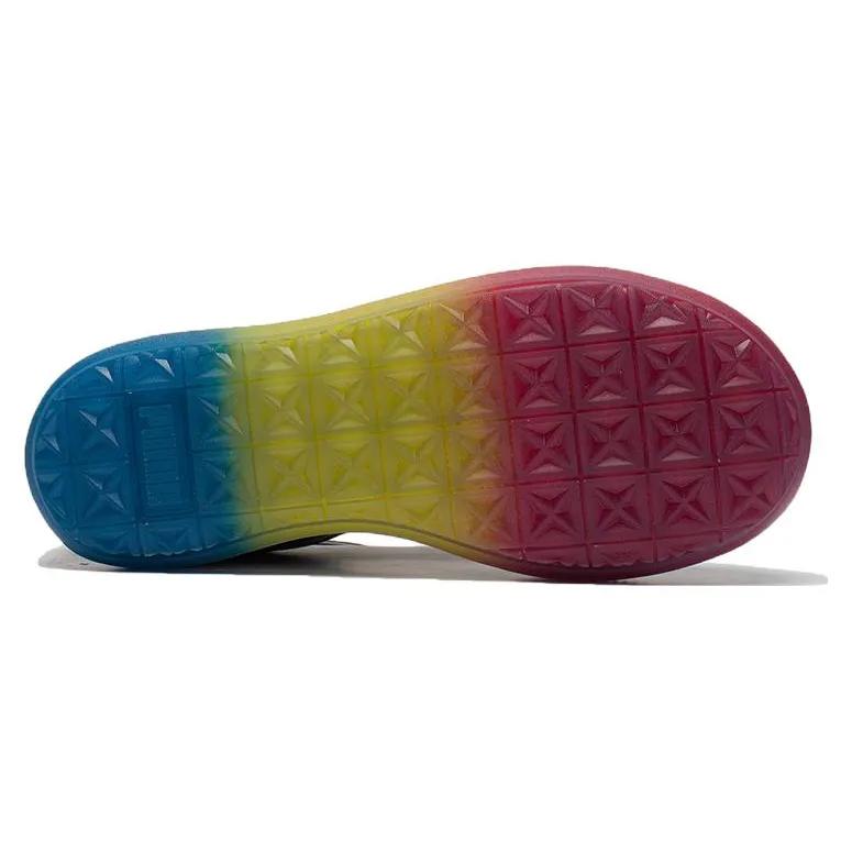 PUMA Suede Mayu Prism Low Tops Thick Sole Skateboarding Shoes Black Women's (Unisex) Skate Shoes 387240 01