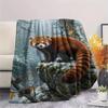 1PC Snow animals Print FlAannel Blanket, High quality Comfortable for All Seasons, Home Decor, Warmth and Comfort