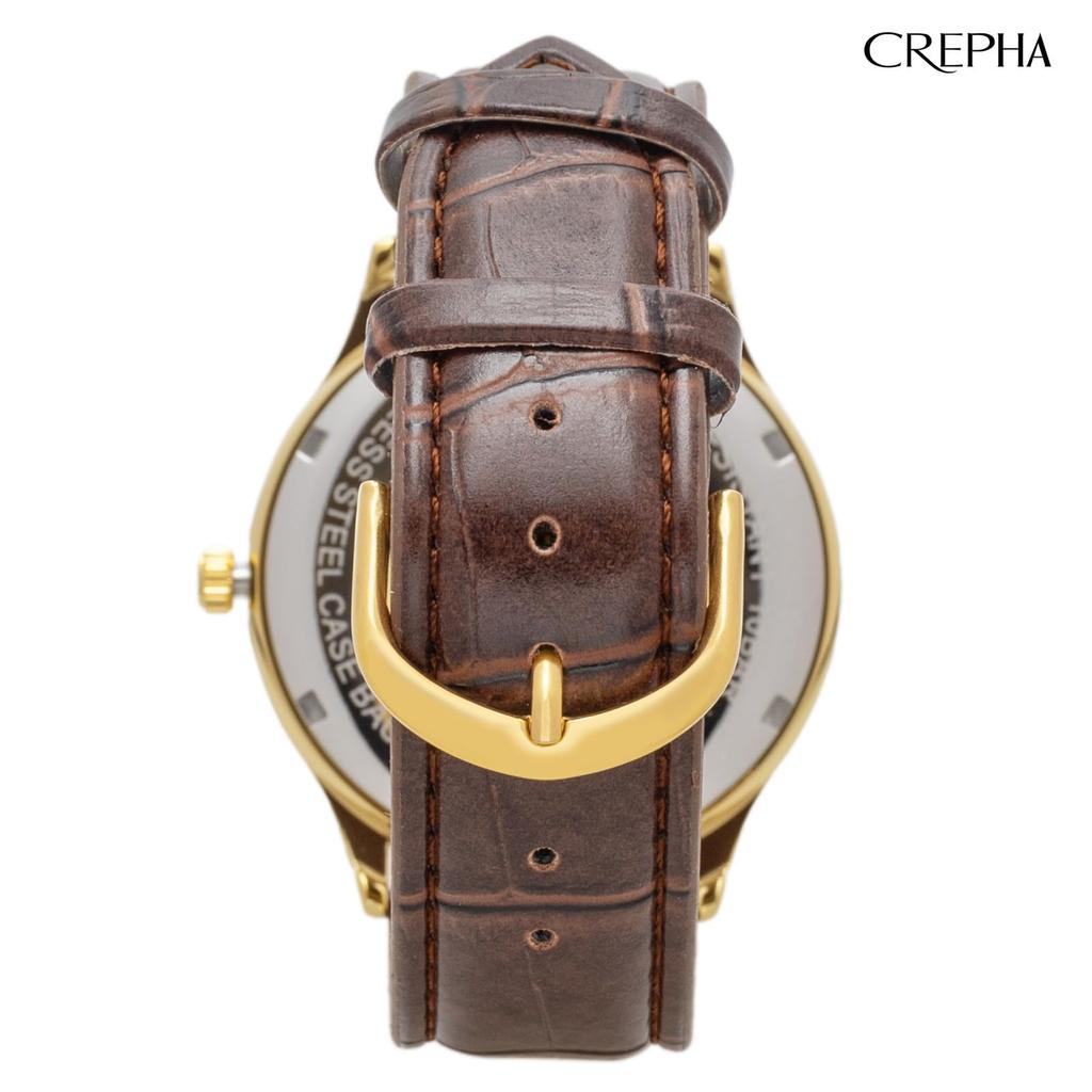 CREPHA Analog Japanese Quartz 10 ATM Water Calendar Function Simple and Urethane 20mm Band Suitable for High School and Junior High School Available