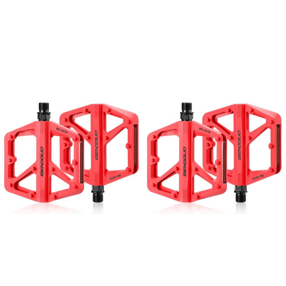 1/2Set Double DU Bearing Ultralight Bike Pedals with Reflector Mountain Bike Flat Pedals Bicycle Platform Pedal Bike Accessories