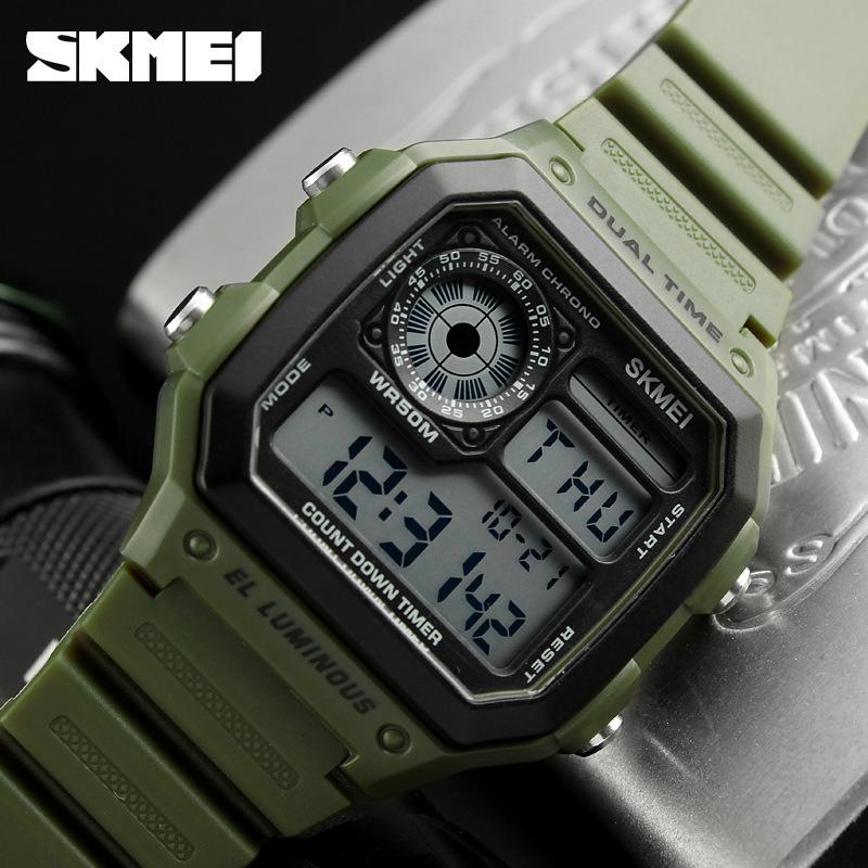 Skmei Men's Digital Sports Watch: Fashionable, Waterproof, Luminous Display for Outdoor Activities & Students.