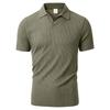 Men's Summer Ice Silk Mesh Short Sleeve Polo Shirt Buttonless Design Breathable Lightweight Casual Top