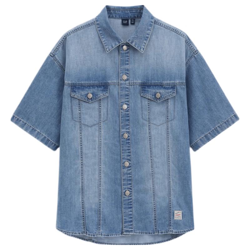 

GAP Men s Classic Loose Fit Denim Short Sleeve Shirt Jacket 175/96A