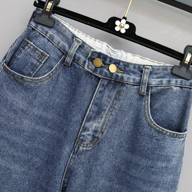 Džíny velké velikosti pro ženy Volné harémové kalhoty Kalhoty s vysokým pasem Plus size Nové