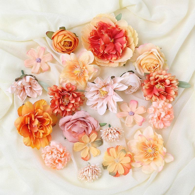 Artificial Flowers Rose Fake Flowers Head for Home Decor Wedding Bouquet Decoration Party Supplies Craft Gifts Garland Accessory