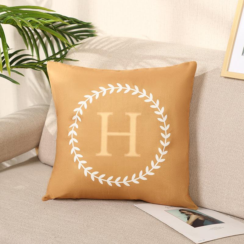 Letter Pillow, Simulated Silk Pillowcase, Sample Room, Sofa, Living Room Pillowcase, Office Lumbar Pillow, Modern and Simple