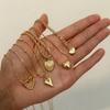 Stylish Stackable Heart Pendant Necklace Set Multilayer Clavicle Chain Gold Jewelry For Casual Or Formal Outfits