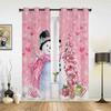 Christmas Ball Poinsettia Print Curtains for Bedroom Living Room Drapes Kitchen Study Room Window Curtain Home Decoration
