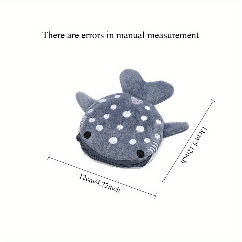 4pcs, Cartoon Shark Plush Coin Purse, Cute Pendant, Data Cable Bag,Zipper Bag,Suitable for Christmas,Halloween and Thanksgiving.