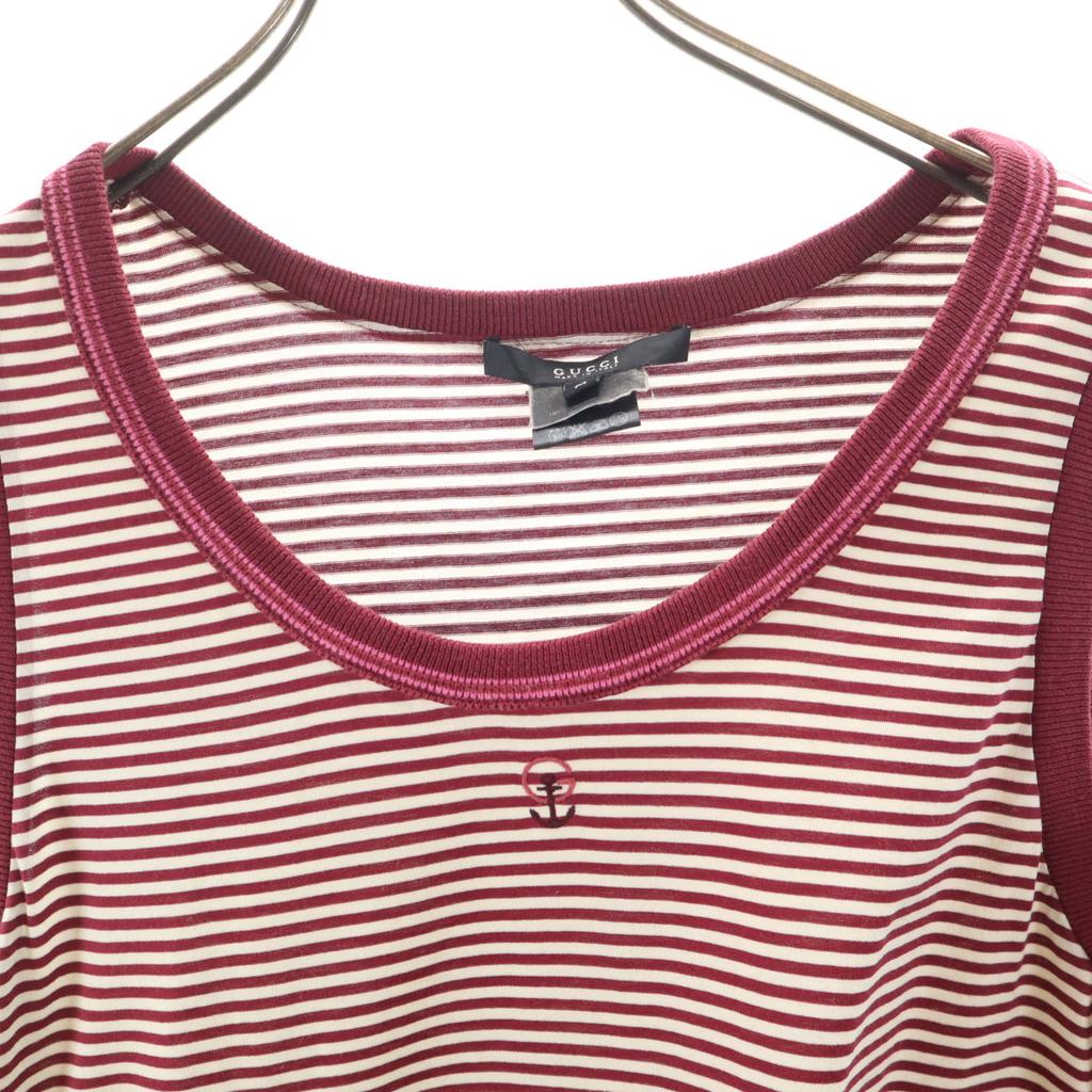 Gucci Made In Italy Border Pattern Tank Top M Bordeaux Women Used
