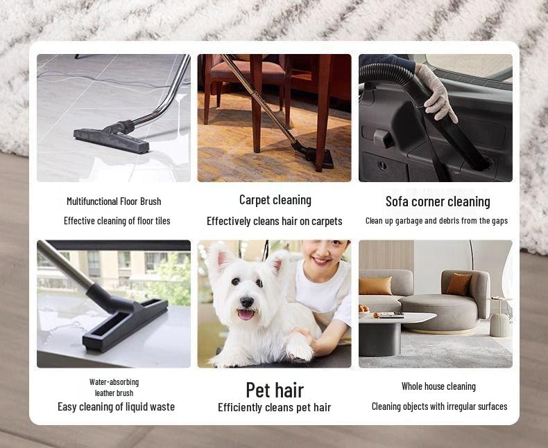 High-Suction Dual-Use Vacuum: Ideal for Home Renovation, Car Wash, Initial Cleaning, and Grout Cleaning.