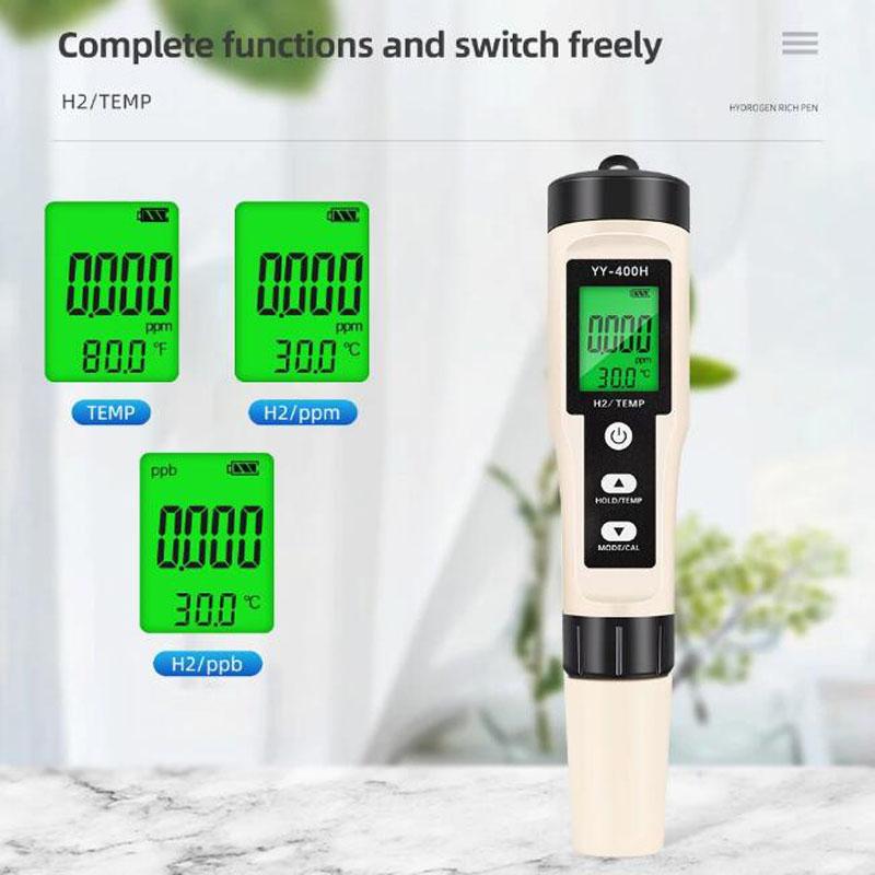 4 in 1 ORP H2 Temperature PH Meter Hydrogen-rich Test Pen Water Quality Purity Detector Analyzer for Aquarium Pool Hydroponic