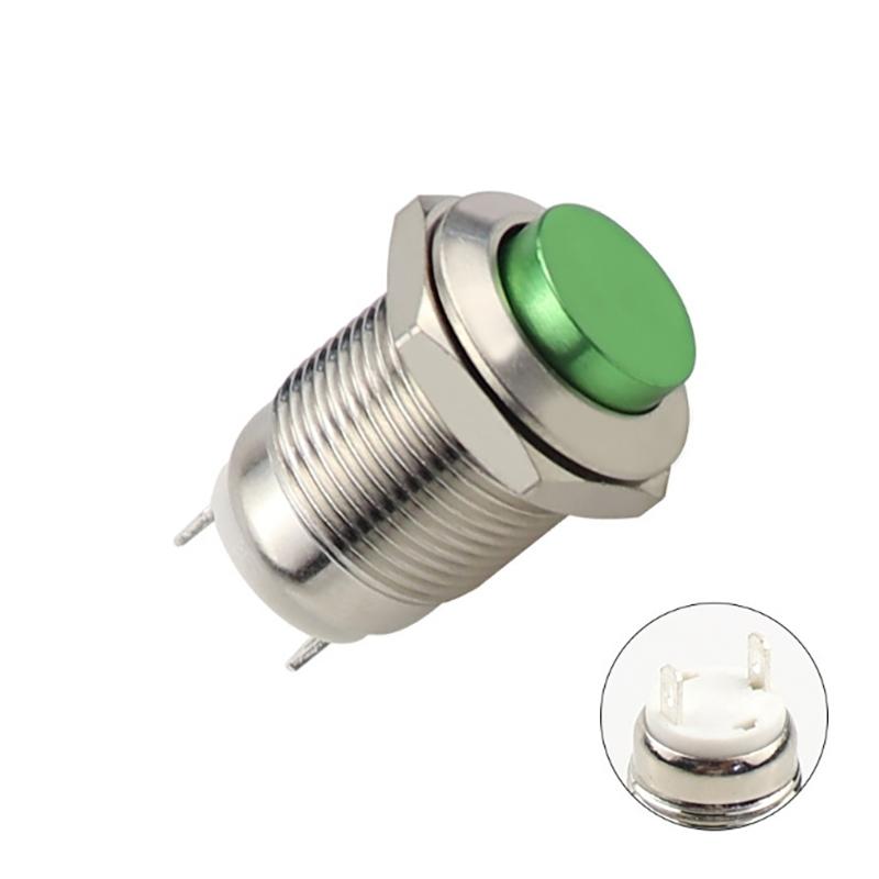 1pc 12 MM Self-locking Metal Push Button Switch Reset Start Stop Round High Normally Open/Normally Closed Head