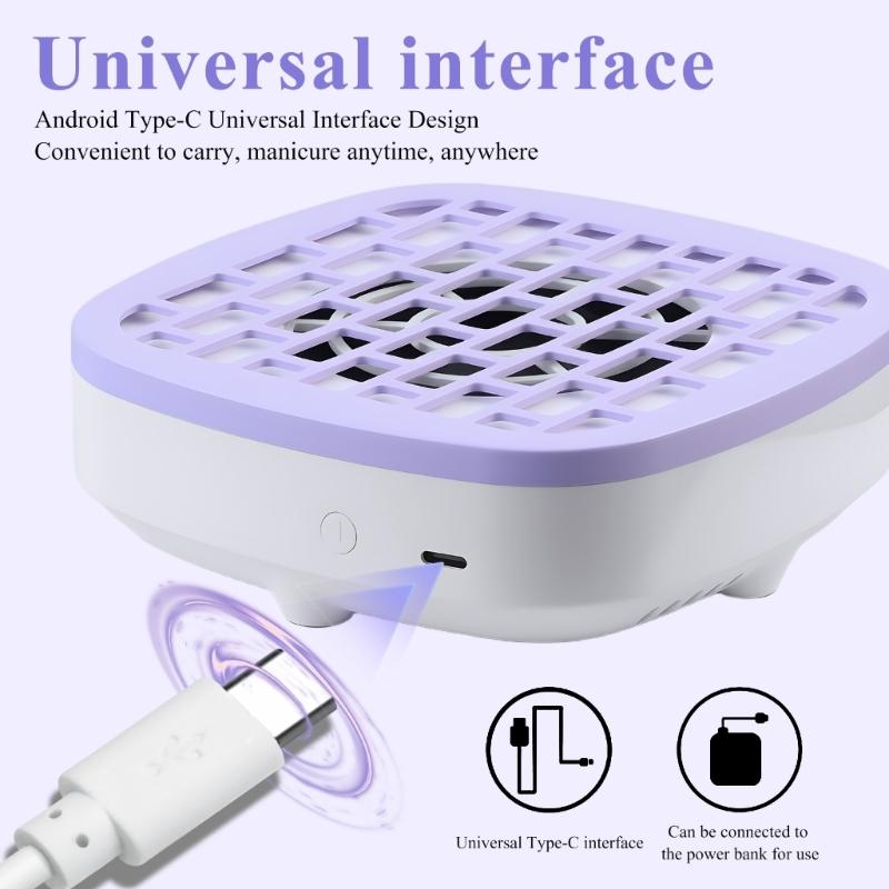 Portable Nail Dust Collector Quiet Operation ABS Material Easy Clean Detachable Dust Cup