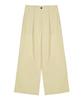 Nigaennikol Tuck Wide Cotton Pants_Butter