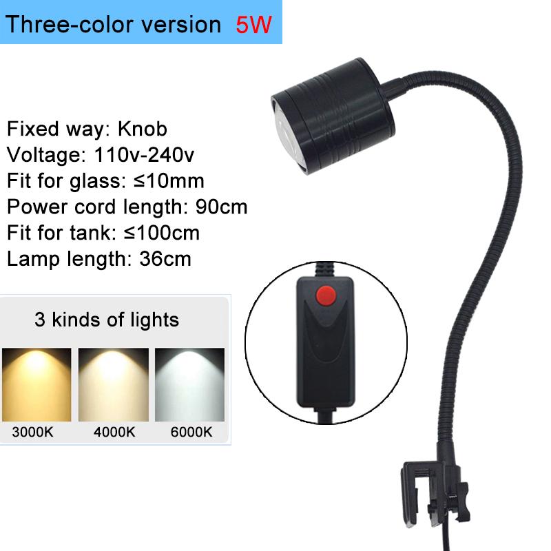 Aquarium LED Light Fish Tank Decoration Spotlight Plants Grow Remote Control Dimmable Lamp Turtle Reptiles 110v 220v 3w 5w 7w
