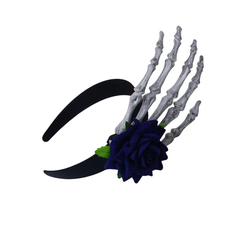 Halloween Rose Skeleton Hand Flower Headband Hair Accessory for Costume Party